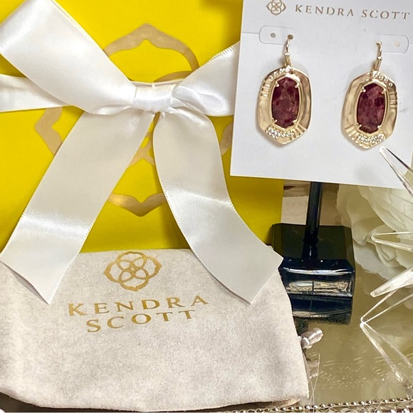 KENDRA SCOTT Anna 14K Yellow Gold Plated & Jade Drop Earrings - Picture 7 of 15